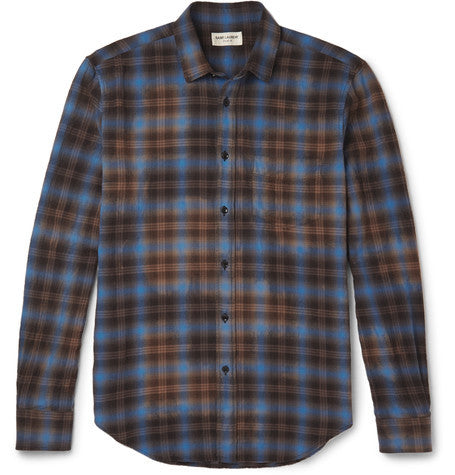 checked stretch cotton shirt