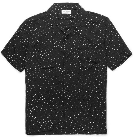 polka dot crepe shirt