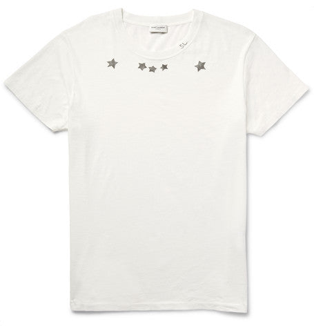 slim fit star print cotton jersey t shirt