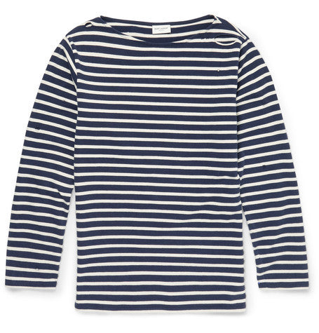 distressed striped cotton t shirt