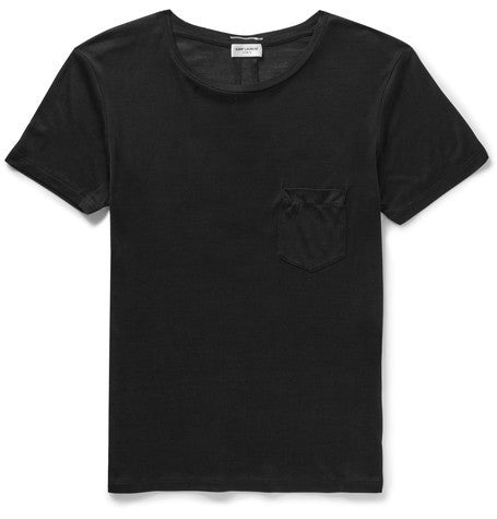 slim fit silk t shirt