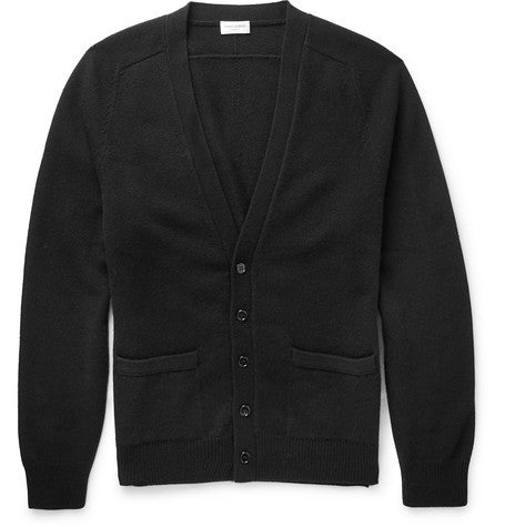 slim fit fine knit cashmere cardigan