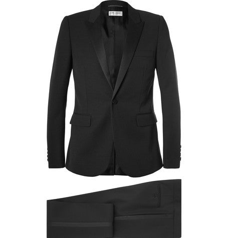 black slim fit virgin wool tuxedo