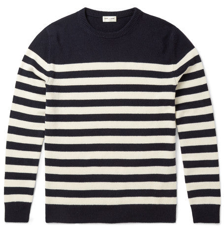 slim fit striped cashmere sweater