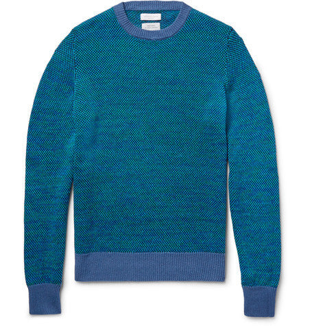 birdseye knit linen and cotton blend sweater