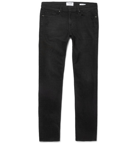 l homme skinny fit distressed stretch denim jeans