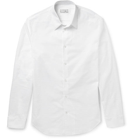 slim fit micro tear cotton shirt