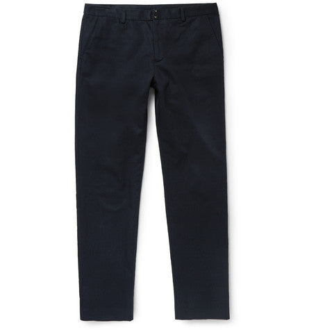 slim fit cotton and linen blend chinos