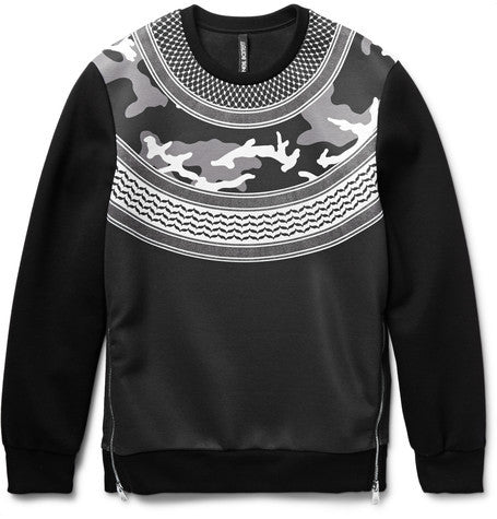 printed bonded jersey sweatshirt