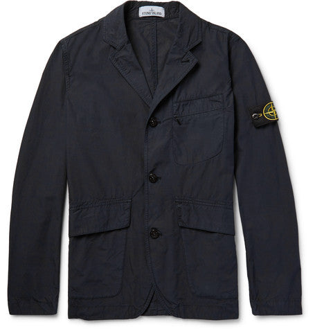 slim fit garment dyed washed cotton jacket