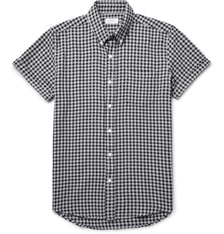 esquina button down collar gingham cotton shirt