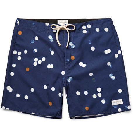 colin printed mid length swim shorts