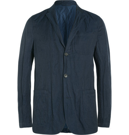 navy slim fit twill blazer