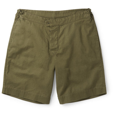 mhl cotton and linen blend twill shorts