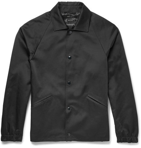 slim fit embroidered cotton blend coach jacket