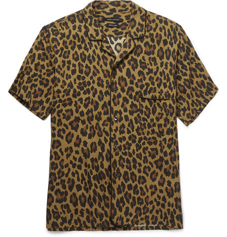 leopard print crepe shirt