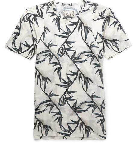 slim fit palm print cotton t shirt