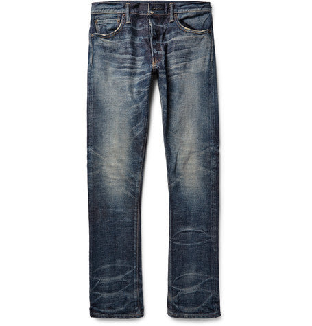 ali slim fit washed selvedge denim jeans
