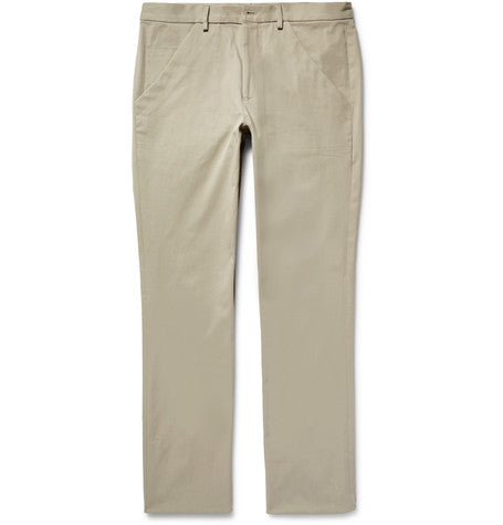 johor slim fit cotton twill trousers