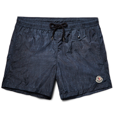 short length denim effect swim shorts