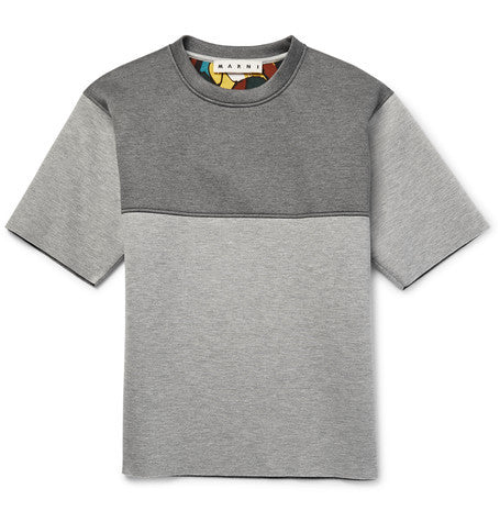 two tone padded jersey sweatshirt