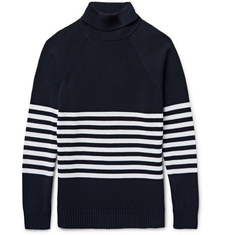 striped cotton rollneck sweater