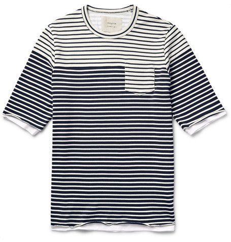 layered striped cotton jersey t shirt