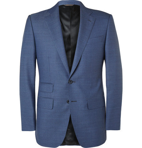 blue weighhouse slim fit wool suit jacket