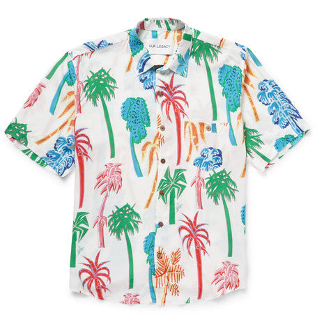 palm print poplin shirt
