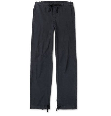 wide leg drawstring cotton trousers