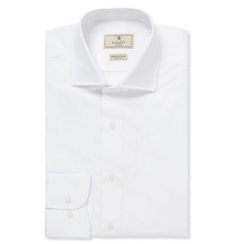 white mayfair slim fit cotton poplin shirt