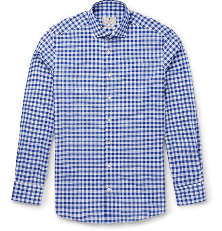 may slim fit gingham cotton shirt