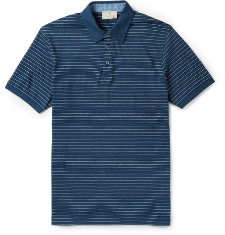 slim fit striped cotton polo shirt
