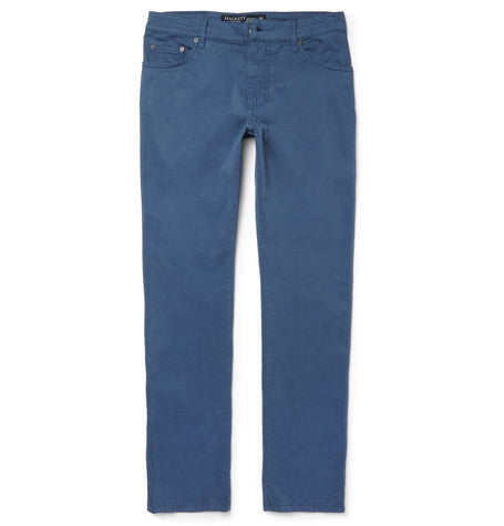 trinity slim fit stretch cotton twill trousers