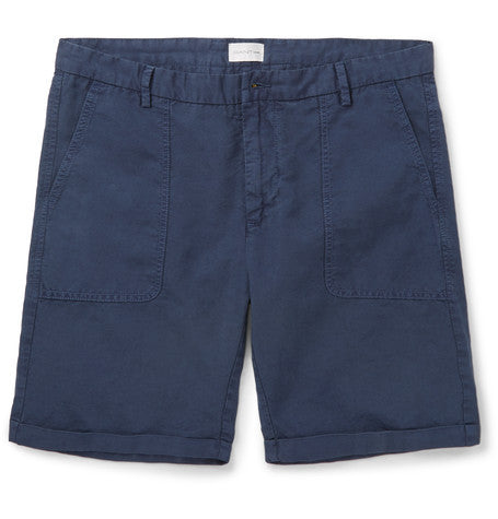cotton and linen blend shorts