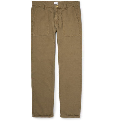 cotton and linen blend canvas trousers