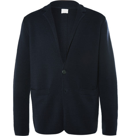 milano slim fit merino wool knitted blazer