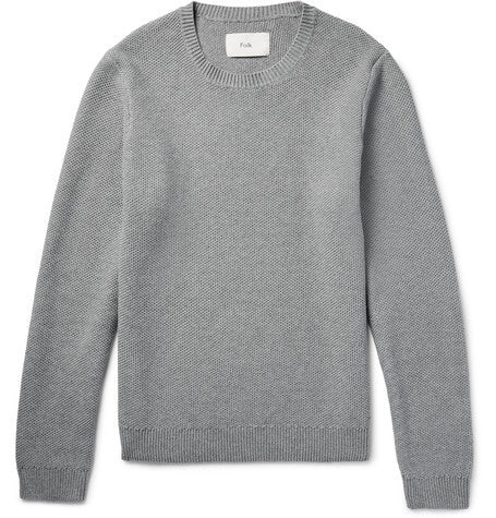 textured stretch cotton sweater