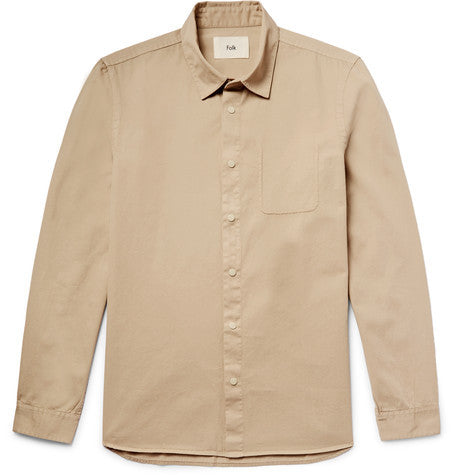 slim fit cotton twill shirt