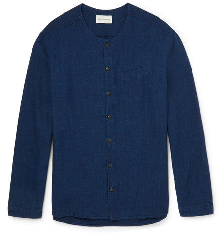 tarifa slim fit basketweave cotton shirt