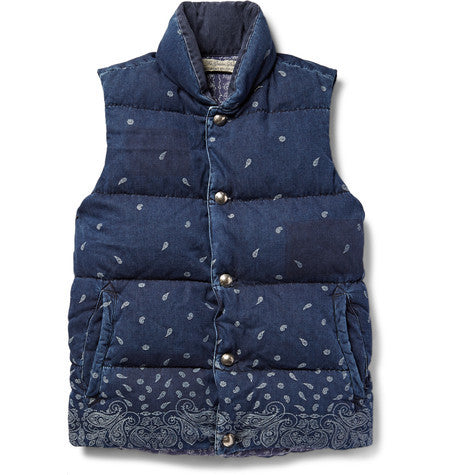 bandana print cotton down gilet