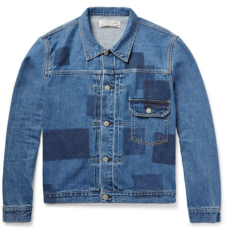 patchwork effect denim jacket