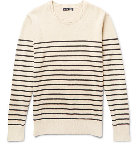 striped cotton and cashmere blend sweater