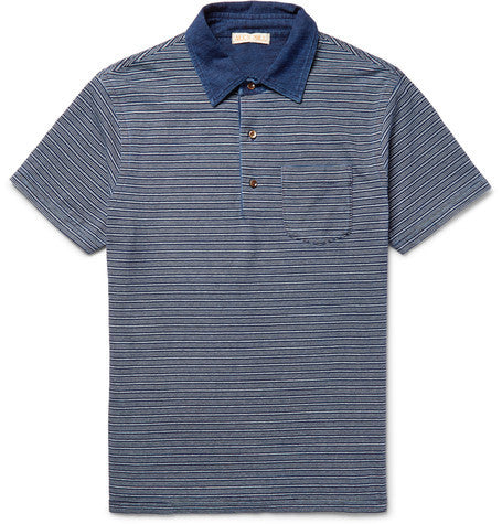 slim fit striped cotton jersey polo shirt