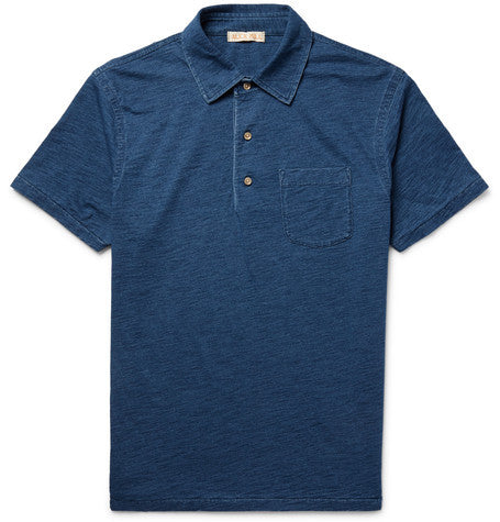 slim fit melange cotton jersey polo shirt