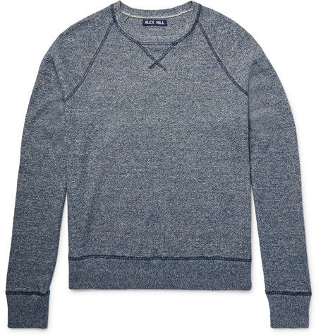 melange linen and cotton blend sweater