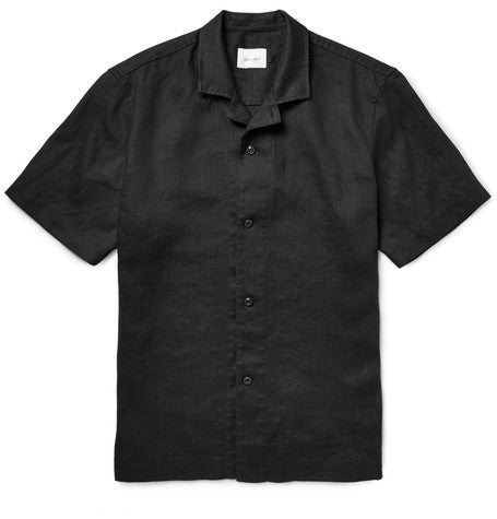 horizon camp collar linen shirt