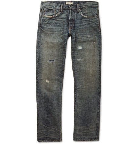 superior distressed straight leg jeans