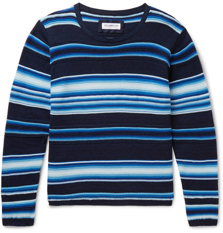 slim fit striped cotton sweater