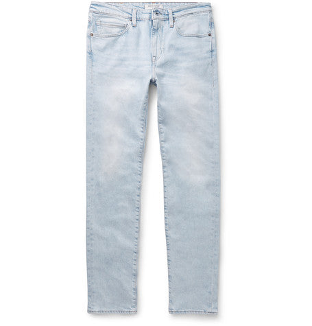 needle narrow slim fit stretch denim jeans